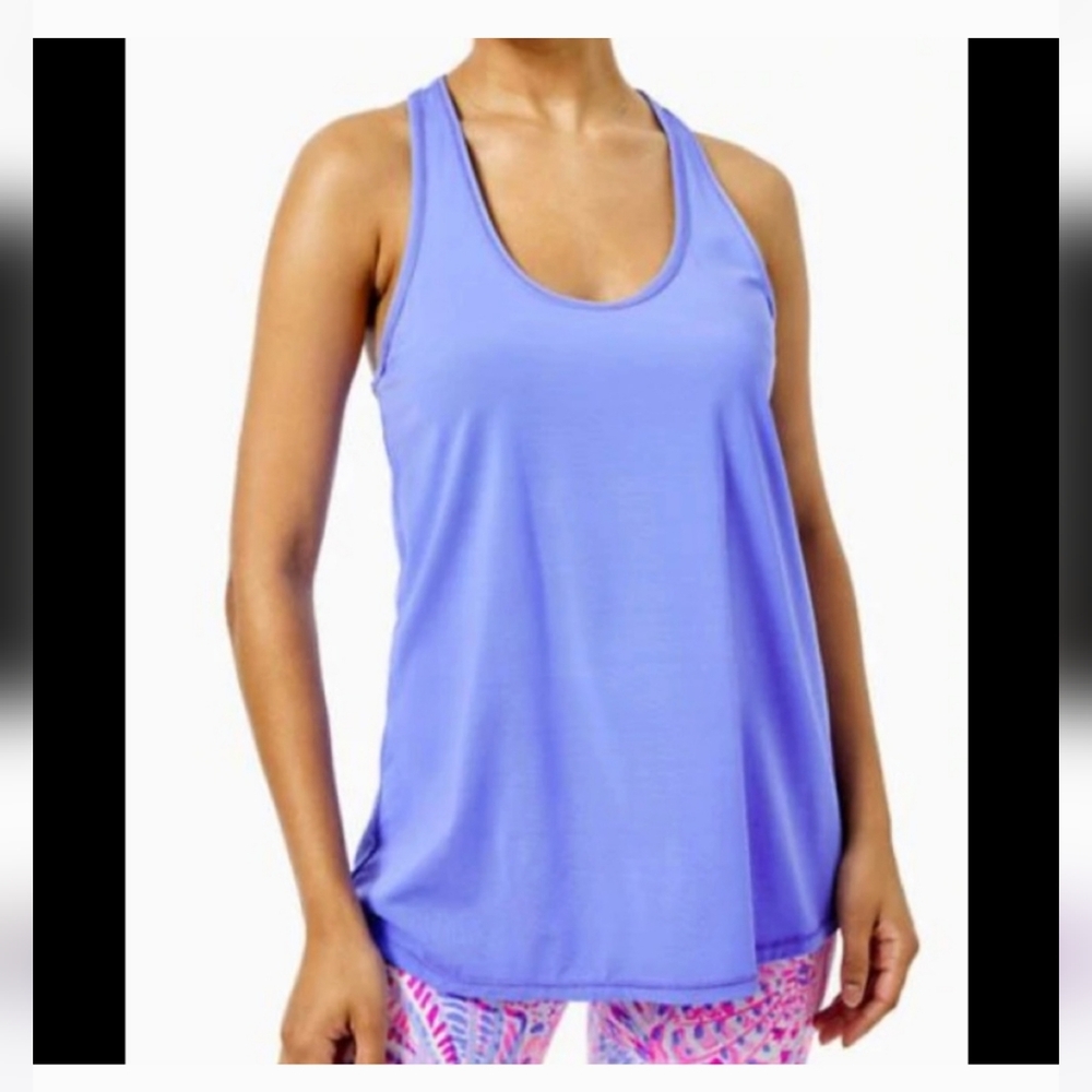Lilly Pulitzer Luxletic Racerback Tank Sz XL SPF 50 Color Aurora Purple